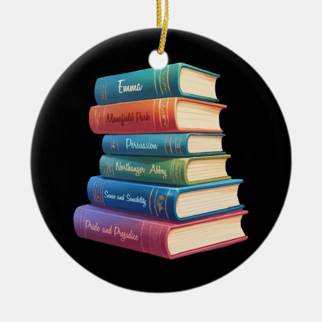 Ornamento De Cerâmica Os romances VIII de Jane Austen (Frente)