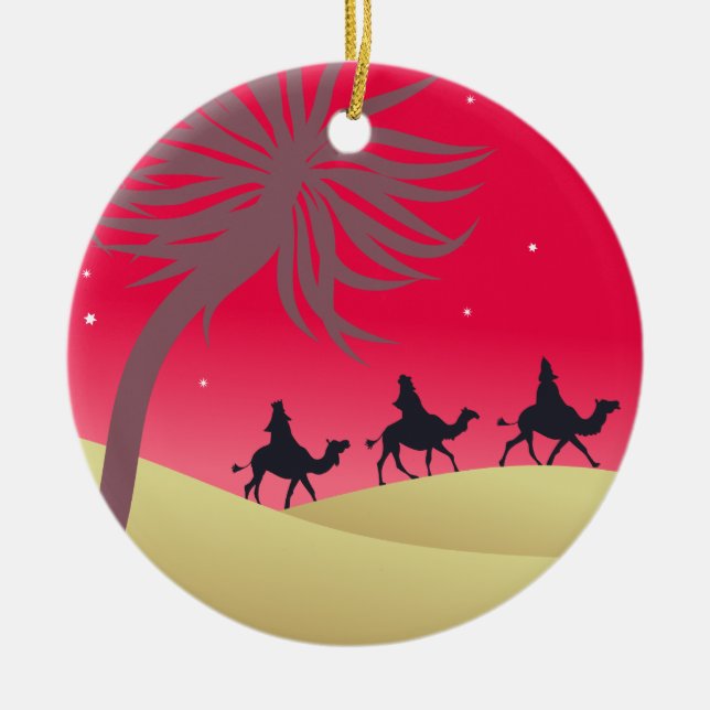 Ornamento De Cerâmica Os três Wisemen (Frente)
