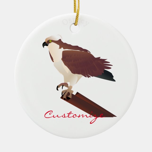 Ornamento De Cerâmica Osprey Hawk Raptor Thunder_Cove (Frente)