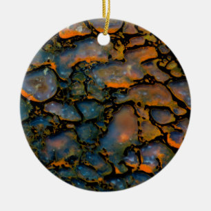 Ornamento De Cerâmica Osso de dinossauro petrificado laranja