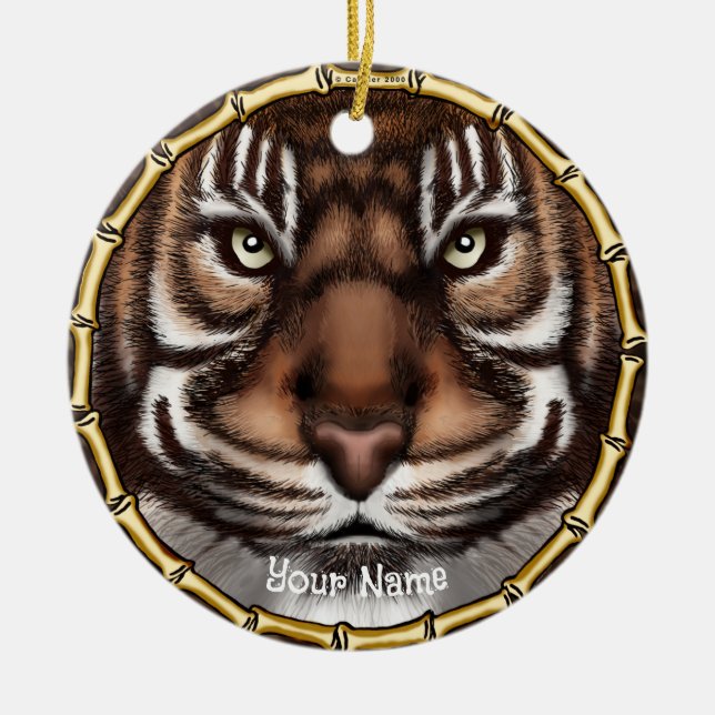 Ornamento De Cerâmica Ossos de Tigre  (Frente)