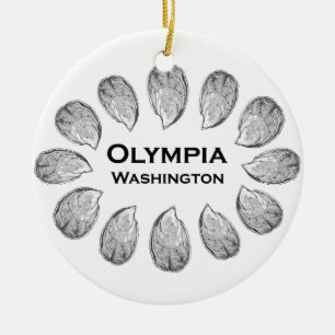 Ornamento De Cerâmica Ostras de Washington da Olympia