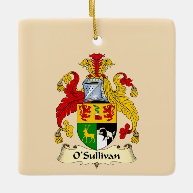 Ornamento De Cerâmica O'Sullivan Family Coat of Arms Ceramic Ornament  (Frente)