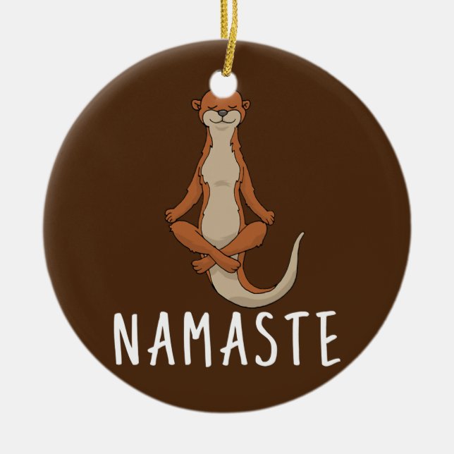Ornamento De Cerâmica Otter Yoga (Frente)