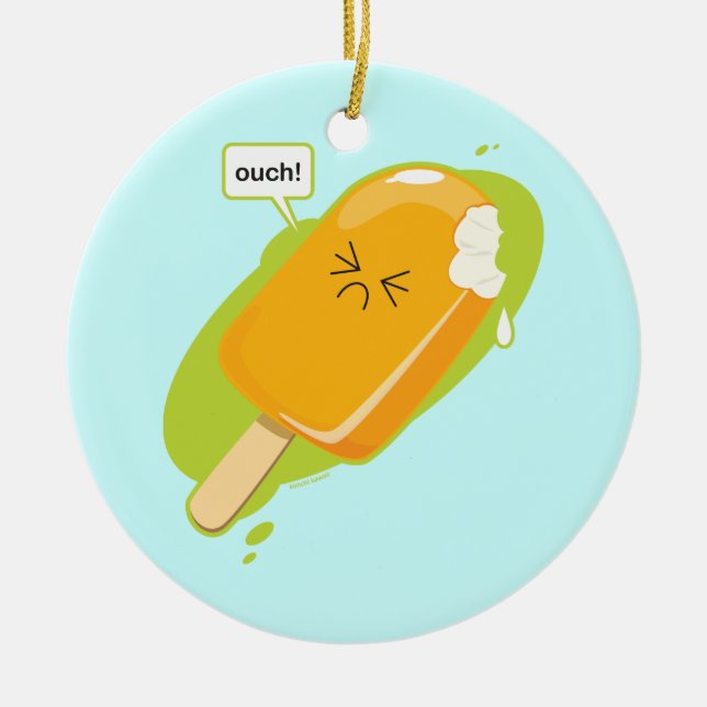 Ornamento De Cerâmica Ouch! (Frente)
