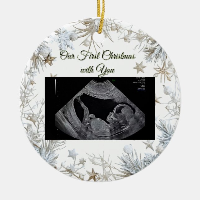 Ornamento De Cerâmica Our Christmas Miracle | Pregnancy Ultrasound  (Frente)