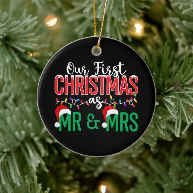 Ornamento De Cerâmica Our First Christmas Ceramic Ornament (Árvore)