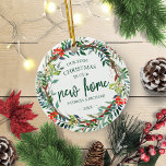 Ornamento De Cerâmica Our First Christmas In Our New Home Rustic Wreath<br><div class="desc">Our First Christmas In Our New Home Rustic Wreath Ceramic Ornament</div>