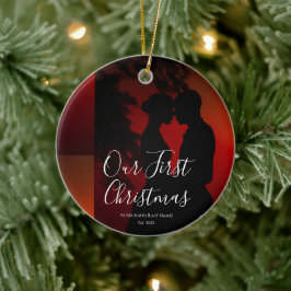 Ornamento De Cerâmica Our First Christmas Together Mr & Mrs Ornament