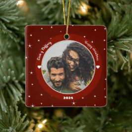 Ornamento De Cerâmica "Our first Christmas together". personalize