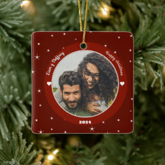 Ornamento De Cerâmica "Our first Christmas together". personalize