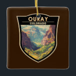 Ornamento De Cerâmica Ouray Colorado Viagem Art Vintage<br><div class="desc">Ouray no estilo de arte vetorial. Ouray,  Colorado,  também conhecido como Suiça da América,  é de longe um dos lugares mais subestimados no Colorado.</div>