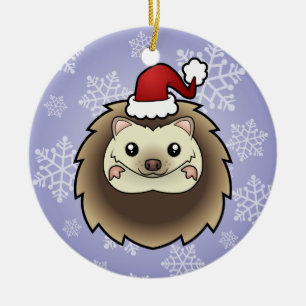 Ornamento De Cerâmica ouriço pigmeu de Natal