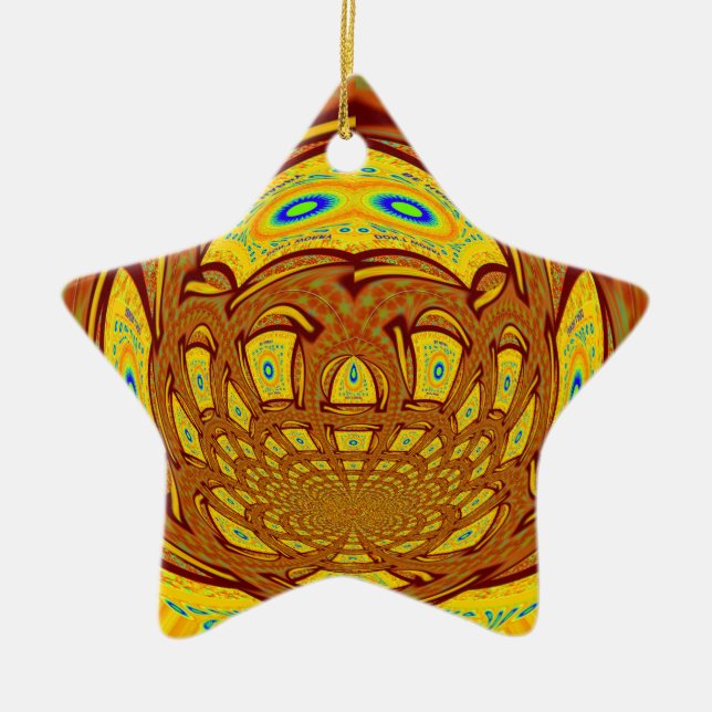 Ornamento De Cerâmica Ouro Baseball Glove (Frente)