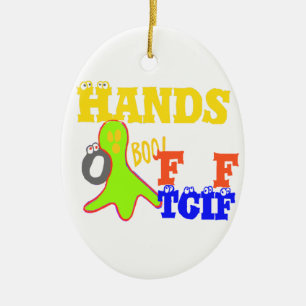 Ornamento De Cerâmica Ouro Boo! Girly TGIF Obrigado Deus É Sexta-Feira H