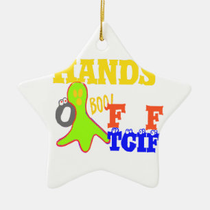 Ornamento De Cerâmica Ouro Boo! Girly TGIF Obrigado Deus É Sexta-Feira H