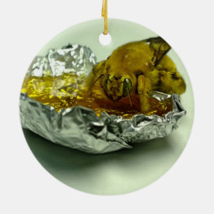Ornamento De Cerâmica Ouro Bumble Being Honey