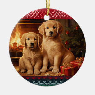 Ornamento De Cerâmica Ouro de vovô de Natal