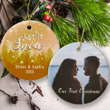 Ouro Deixe Nevar Primeiro Natal Foto