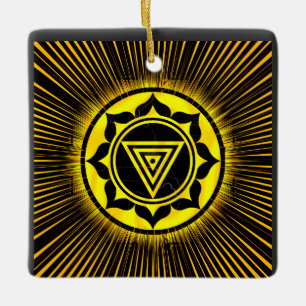 Ornamento De Cerâmica Ouro Kali Yantra Rise Caneta