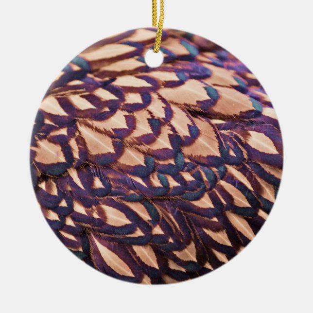 Ornamento De Cerâmica Ouro Lacrado Frango Wyandotte (Frente)