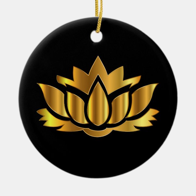 Ornamento De Cerâmica Ouro Lotus Ornament (Frente)