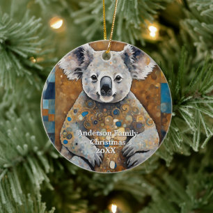Ornamento De Cerâmica Ouro Modern Koala Bear