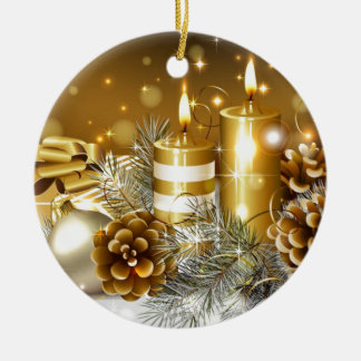 Ornamento De Cerâmica Ouro Natal