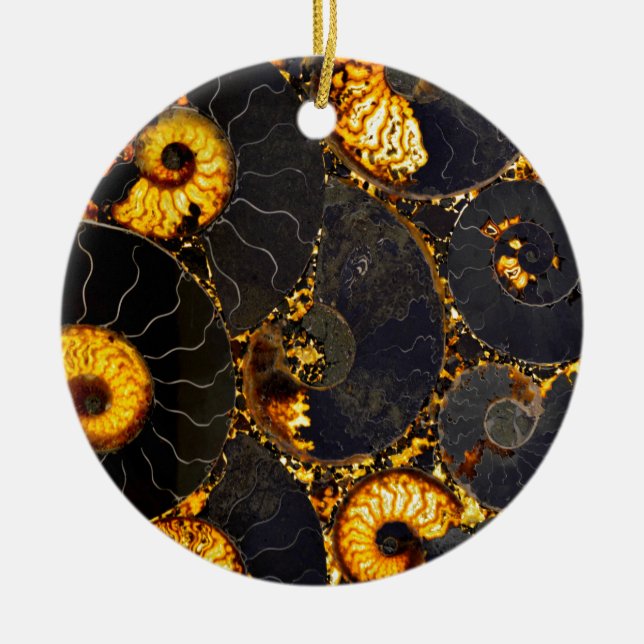 Ornamento De Cerâmica Ouro Nautilus (Frente)