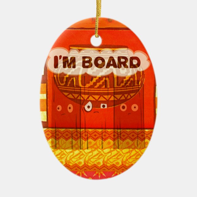 Ornamento De Cerâmica Ouro Vermelho Africano Cores Tradicionais Funny Am (Frente)