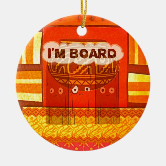 Ornamento De Cerâmica Ouro Vermelho Africano Cores Tradicionais Funny Am (Frente)