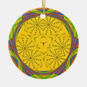 Ornamento De Cerâmica Ouro Vermelho Azul Verde Egípcio Real.