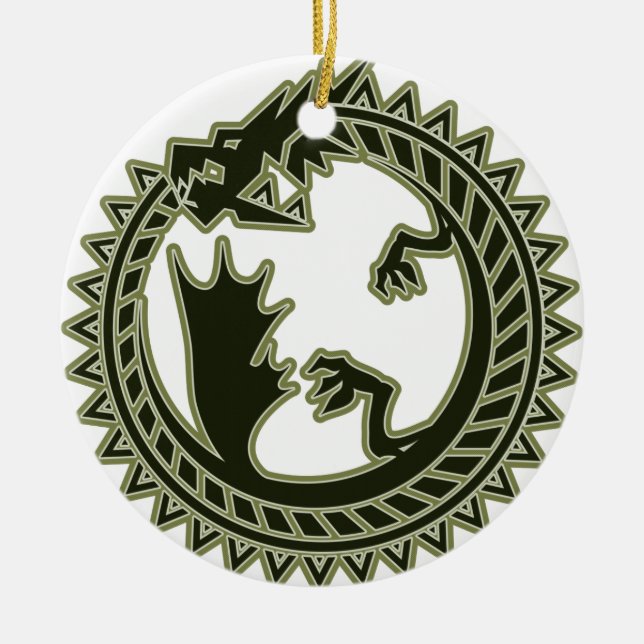 Ornamento De Cerâmica Ouroboros (Frente)