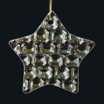 Ornamento De Cerâmica Ouros, elegantes pedras de gemido de safra<br><div class="desc">Velho brilho de Hollywood e diamantes elegantes, padrão de gemstone. Uma ideia de presente de excelente para o Natal, aniversários ou só porque ela é maravilhosa! - Dê esta bagagem glamourosa moderna, fabulosa, moderna, divertida e brilhante à sua pessoa favorita! O texto pode ser alterado usando a guia personalizar/ personalizar....</div>