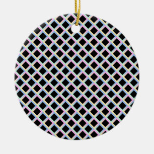 Ornamento De Cerâmica Ouros Simétricos Pretos com Quadros de Gradação