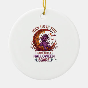 Ornamento De Cerâmica Ouse Halloween Medo Boneca Voodoo Roxa Crescente M