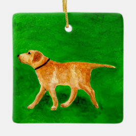 Ornamento De Cerâmica Out Walking the Dog