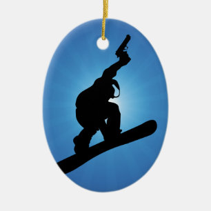 Ornamento De Cerâmica Outlaw Snowboard