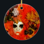 Ornamento De Cerâmica Outono<br><div class="desc">Carnaval de Veneza - traje alegórico.</div>