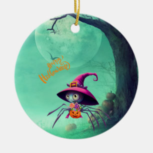 Ornamento De Cerâmica Outono/aranha/feiticeira/halloween