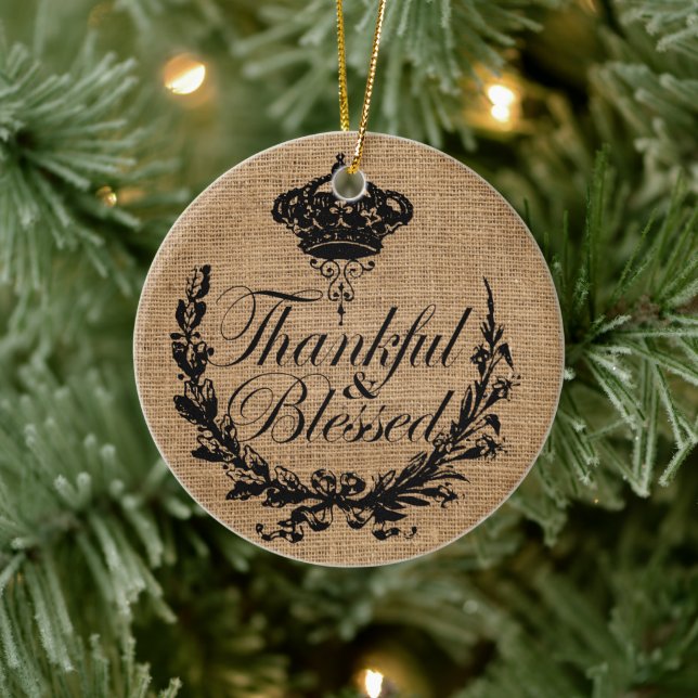 Ornamento De Cerâmica outono maduro graças graças graças abençoado (Árvore)