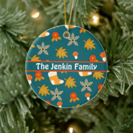 Ornamento De Cerâmica outono Personalizado