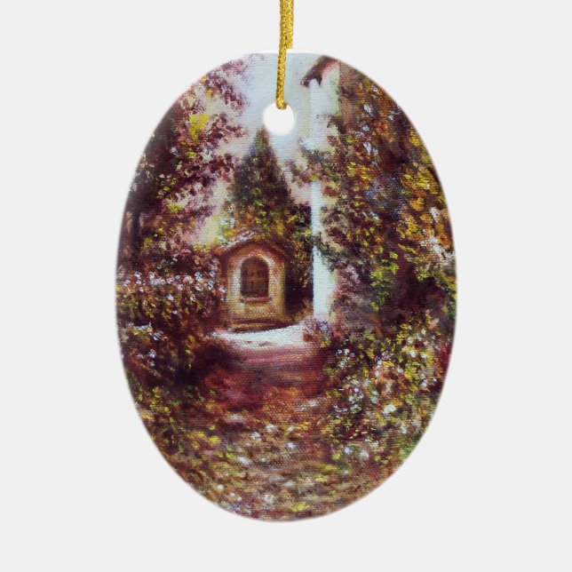 ORNAMENTO DE CERÂMICA OUTONO SILENCIOSO NA FLUÊNCIA (Frente)