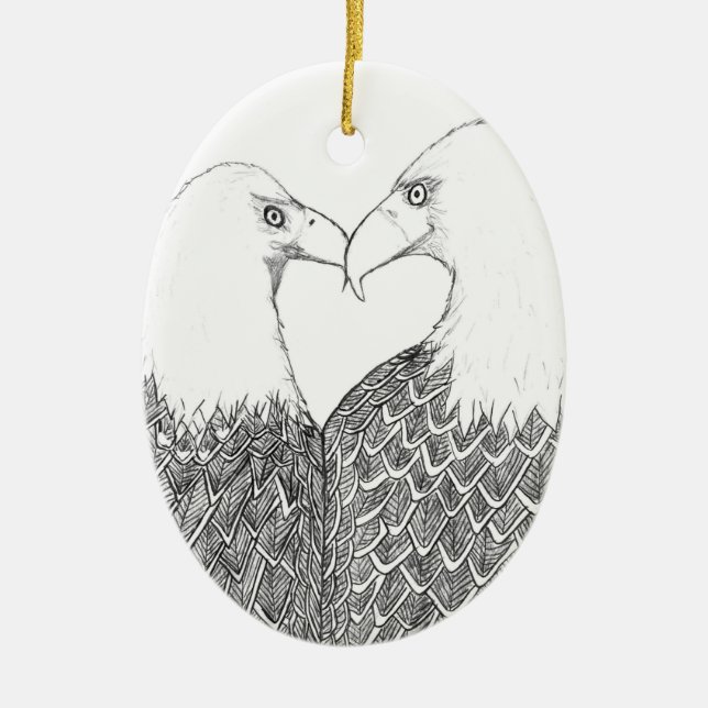 Ornamento De Cerâmica Oval Eagle Ornament Harriet & M15 HOME (Frente)