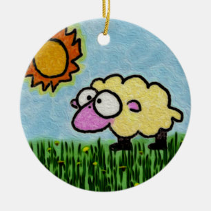 Ornamento De Cerâmica Ovelha Sunny