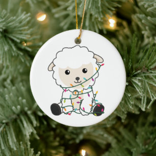 Ornamento De Cerâmica Ovinos de inverno Neve de Natal