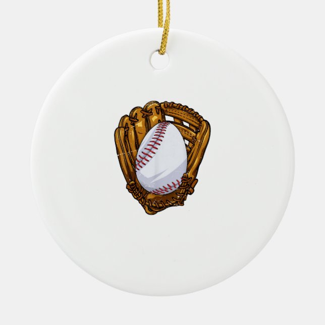 Ornamento De Cerâmica Ovo de Páscoa engraçado de beisebol Caça ao Ovo Di (Frente)