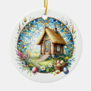 Ornamento De Cerâmica Ovos De páscoa, Minúsculos Ivos De Caça Manchada F