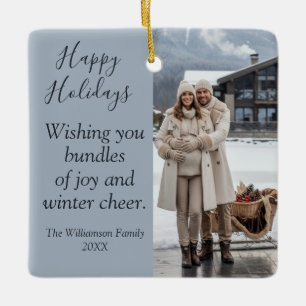 Ornamento De Cerâmica Pacotes de Joy Baby e Family Winter Holiday