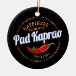 Ornamento De Cerâmica Pad Kaprao Chili Street Comida Vintage Tailândia